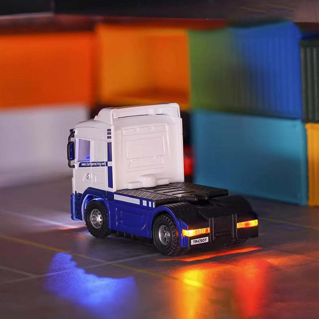 Turbo Racing 1/76 Scale Micro RC Tractor Truck RTR Proportional Control Desktop Car-helloworld7