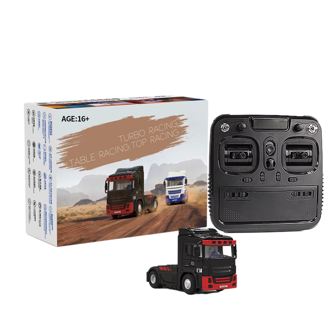 Turbo Racing 1/76 Scale Micro RC Tractor Truck RTR Proportional Control Desktop Car-helloworld7