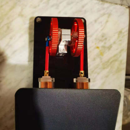 Twin Cylinder Solar Electromagnetic Engine Model with LED Lights Physics Science Desk Decor