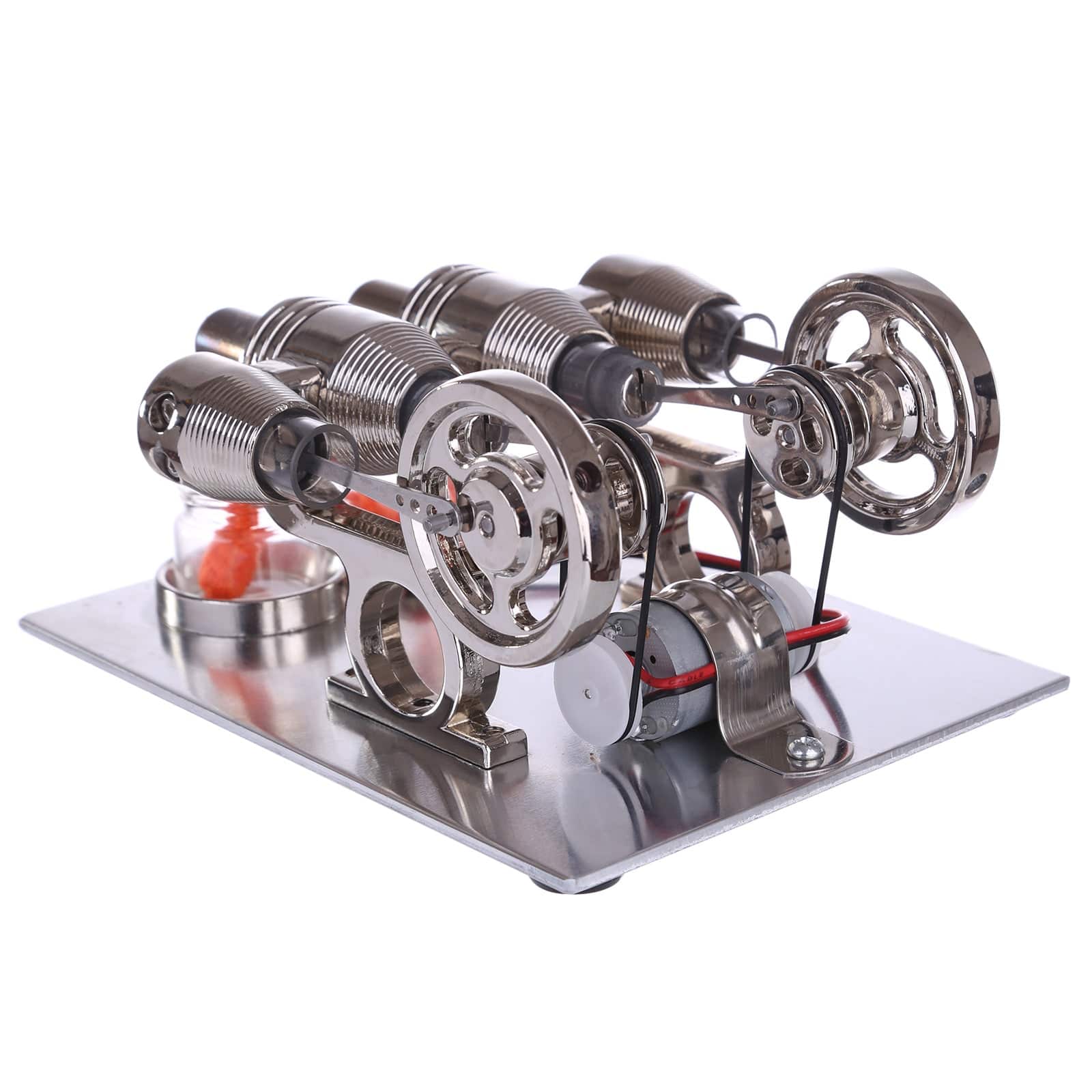 Twin Cylinder Stirling Engine Generator Model with Voltage Display Science Gift