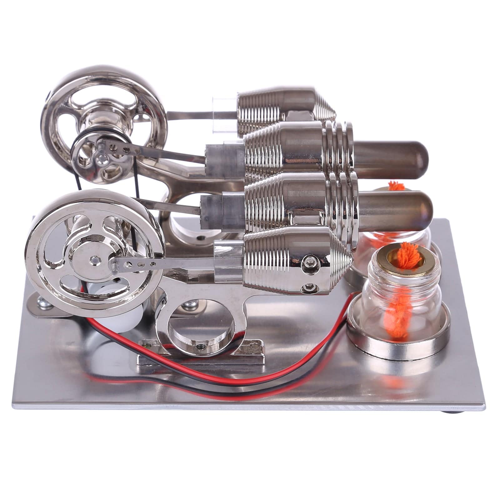 Twin Cylinder Stirling Engine Generator Model with Voltage Display Science Gift