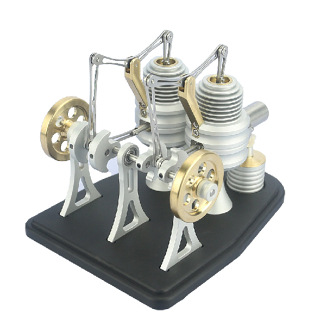 Twin Cylinder Walking Beam Stirling Engine DIY Kit Full Metal Model Science Gift