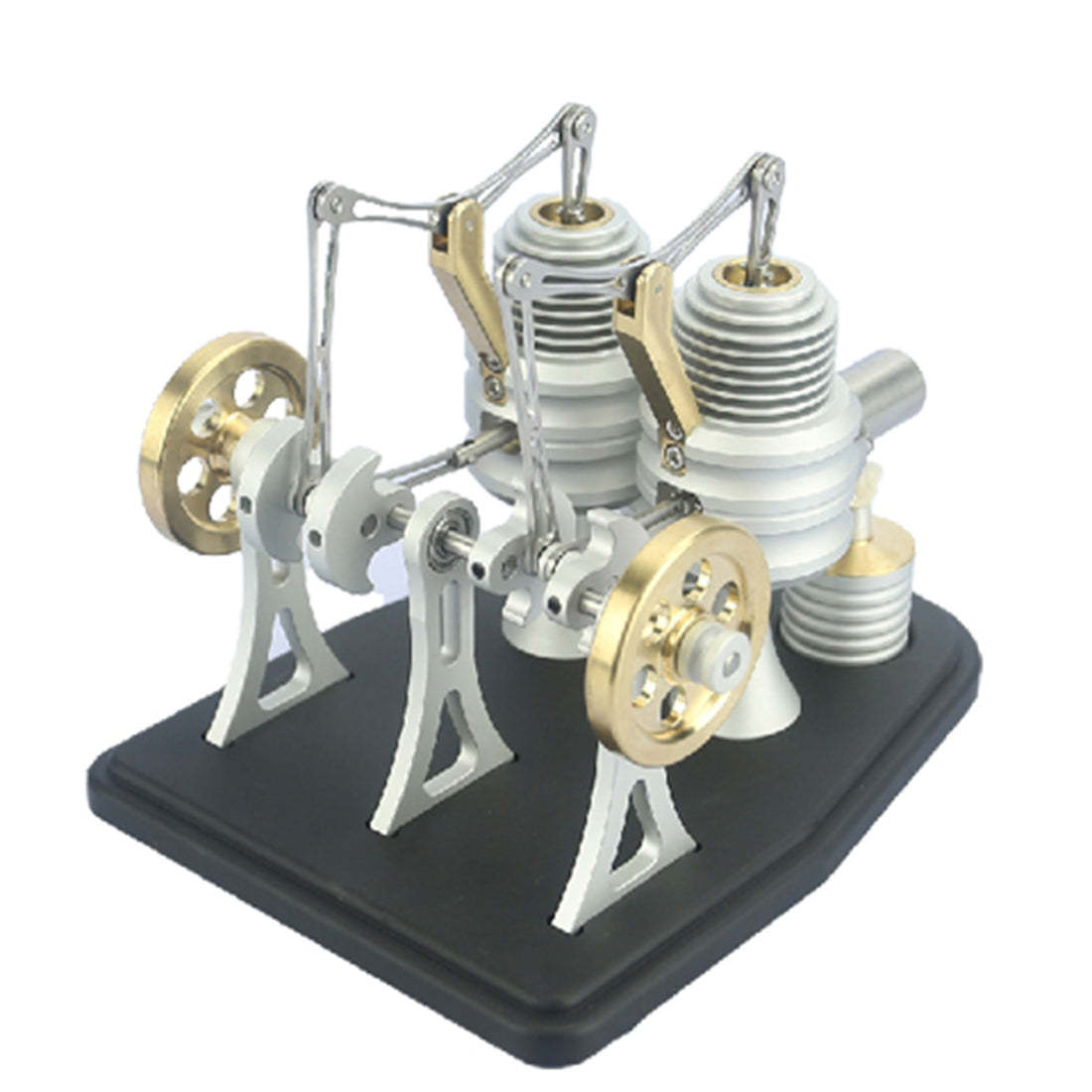 Twin Cylinder Walking Beam Stirling Engine DIY Kit Full Metal Model Science Gift