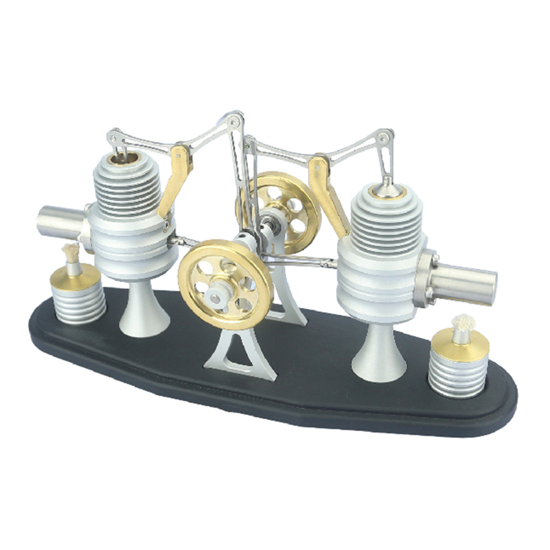 Twin Cylinder Walking Beam Stirling Engine DIY Kit Full Metal Model Science Gift