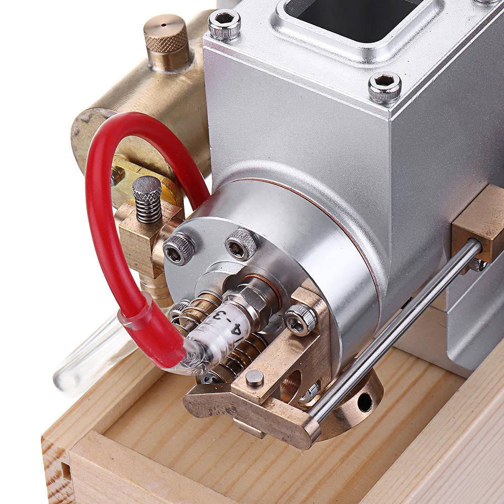 Upgraded Full Metal Hit and Miss Gas Engine Model with Wooden Base | 1200RPM Mechanical STEM Gift