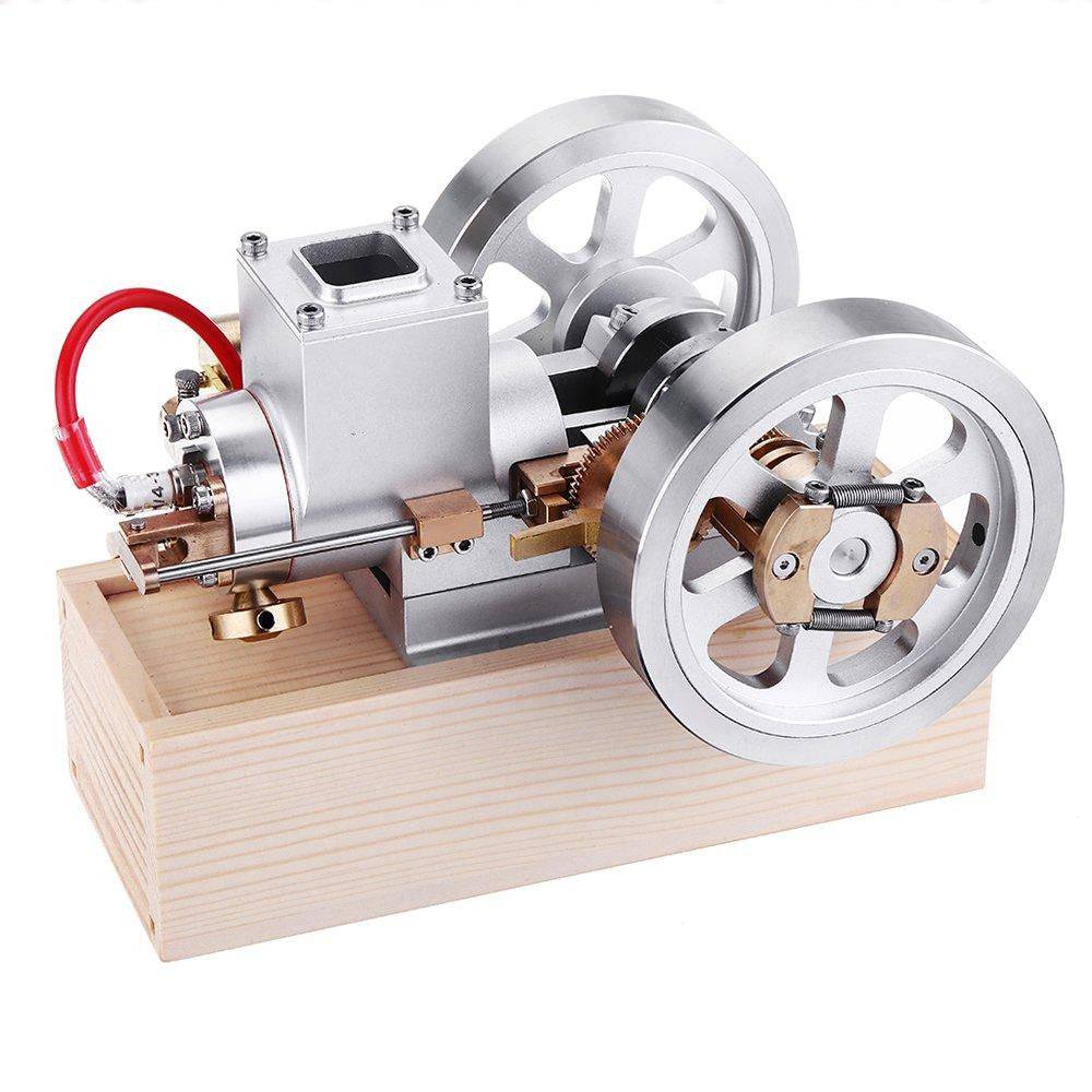 Upgraded Full Metal Hit and Miss Gas Engine Model with Wooden Base | 1200RPM Mechanical STEM Gift