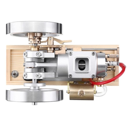 Upgraded Full Metal Hit and Miss Gas Engine Model with Wooden Base | 1200RPM Mechanical STEM Gift