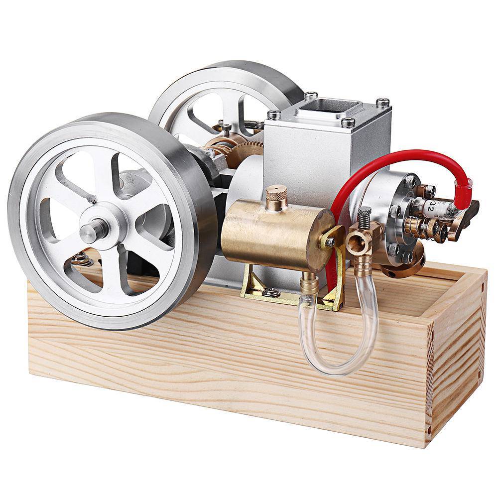 Upgraded Full Metal Hit and Miss Gas Engine Model with Wooden Base | 1200RPM Mechanical STEM Gift