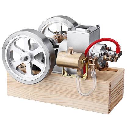 Upgraded Full Metal Hit and Miss Gas Engine Model with Wooden Base | 1200RPM Mechanical STEM Gift