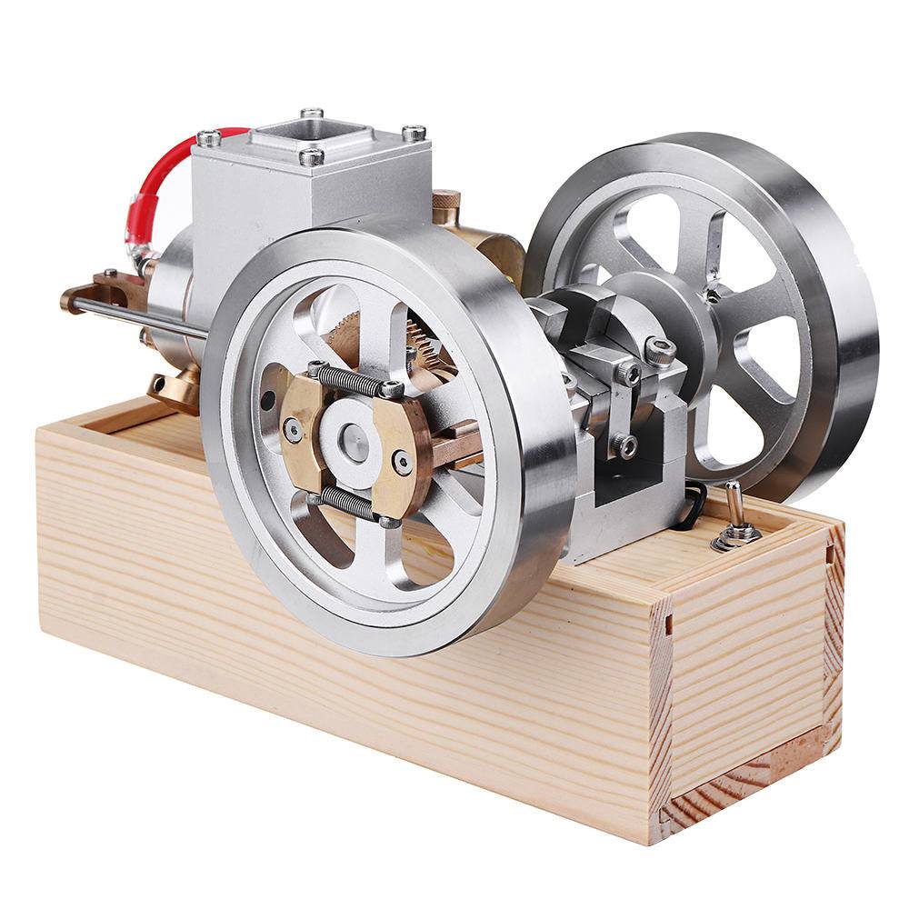 Upgraded Full Metal Hit and Miss Gas Engine Model with Wooden Base | 1200RPM Mechanical STEM Gift