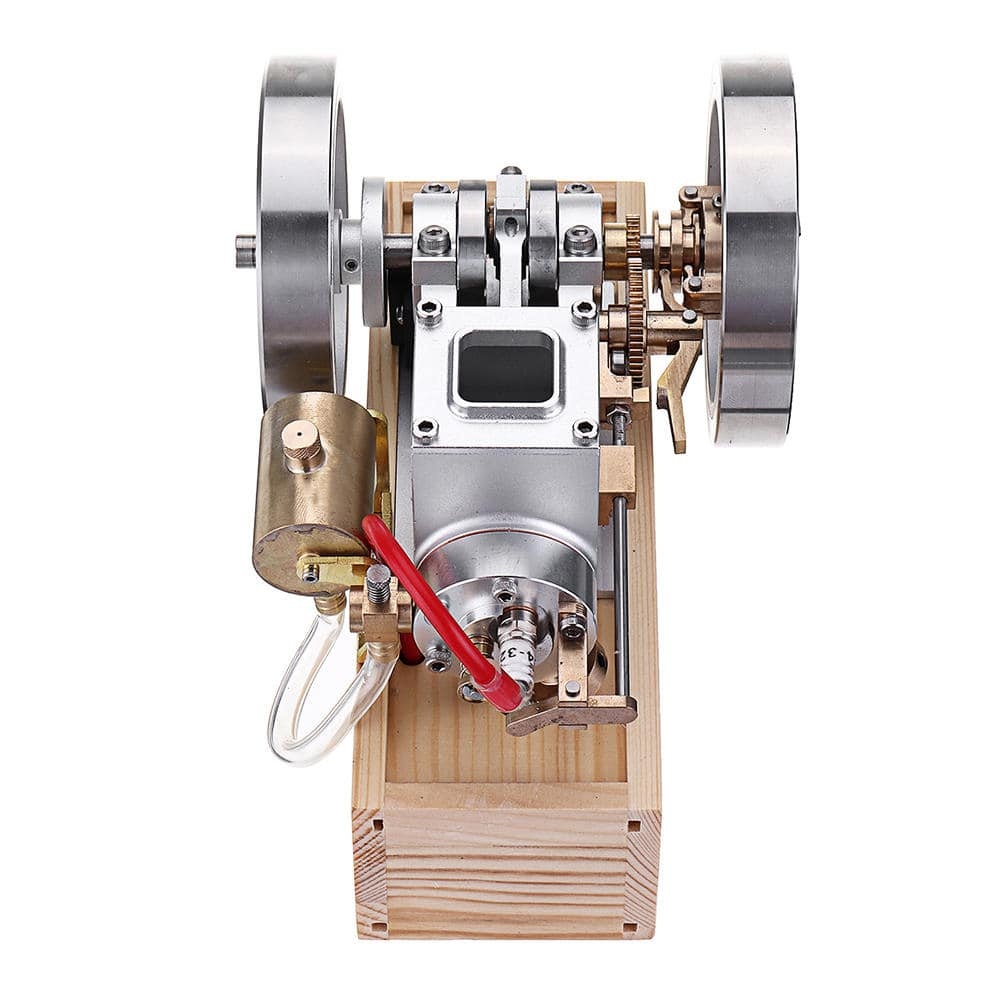Upgraded Full Metal Hit and Miss Gas Engine Model with Wooden Base | 1200RPM Mechanical STEM Gift