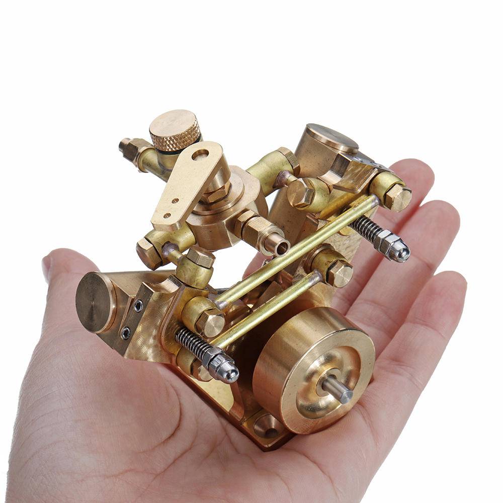 V-Shape Twin Cylinder Mini Pure Copper Steam Engine Model