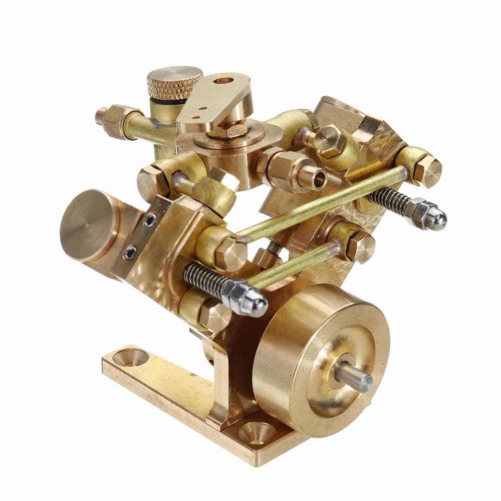 V-Shape Twin Cylinder Mini Pure Copper Steam Engine Model