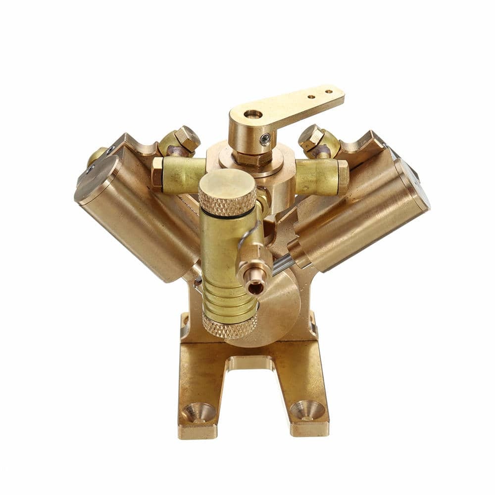 V-Shape Twin Cylinder Mini Pure Copper Steam Engine Model
