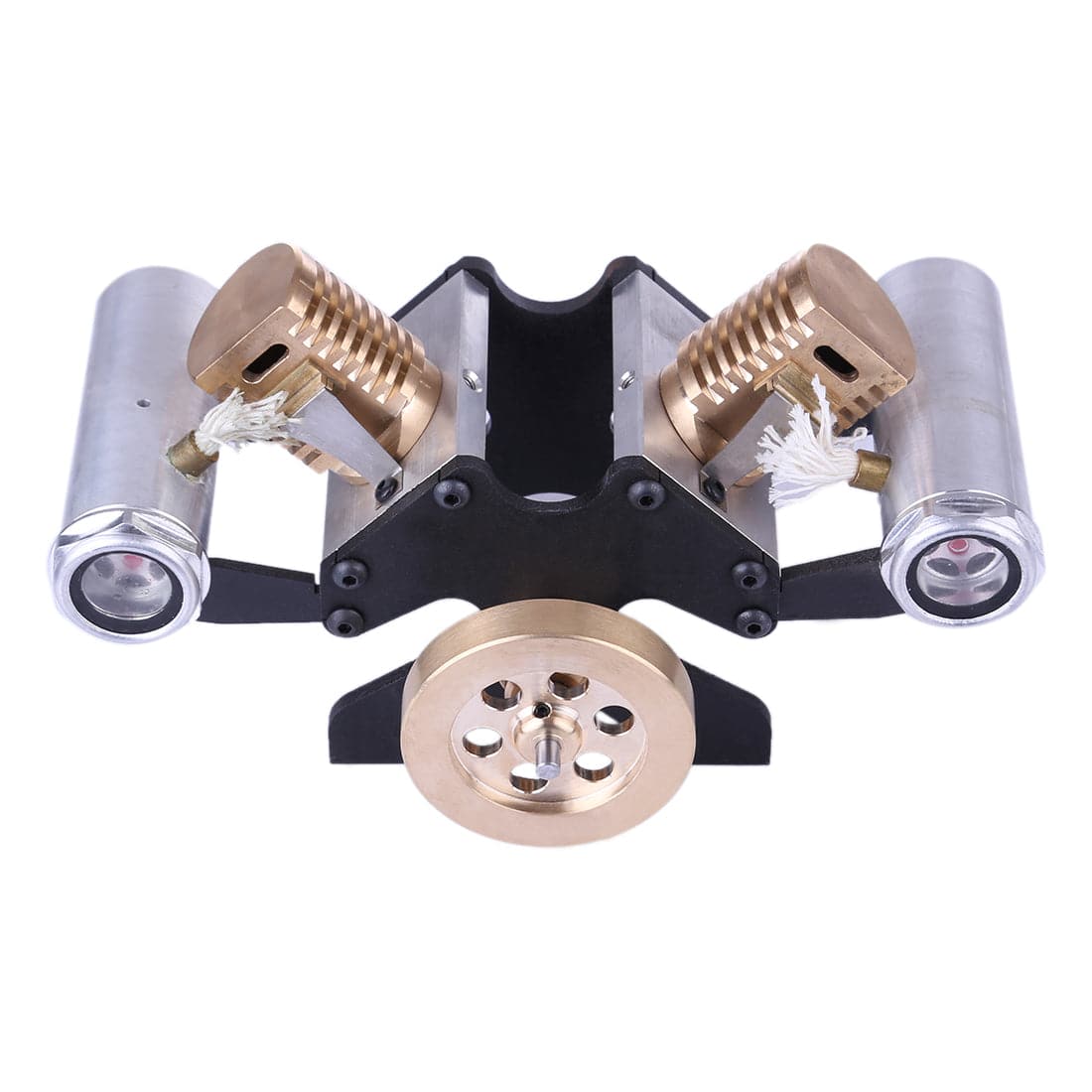 V-Twin Vacuum Engine Model Double Cylinder Flame Licker Stirling Physics Toy