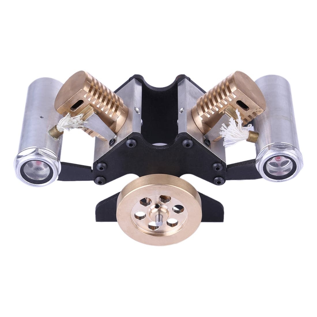 V-Twin Vacuum Engine Model Double Cylinder Flame Licker Stirling Physics Toy