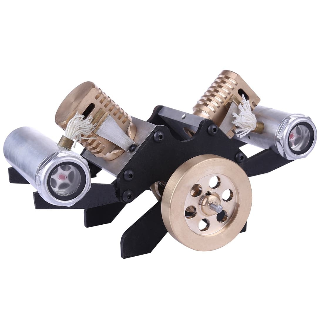 V-Twin Vacuum Engine Model Double Cylinder Flame Licker Stirling Physics Toy