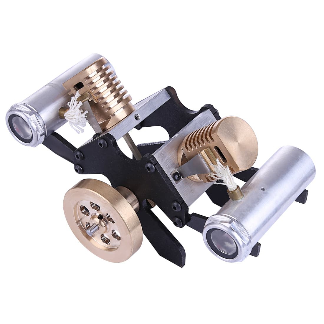V-Twin Vacuum Engine Model Double Cylinder Flame Licker Stirling Physics Toy