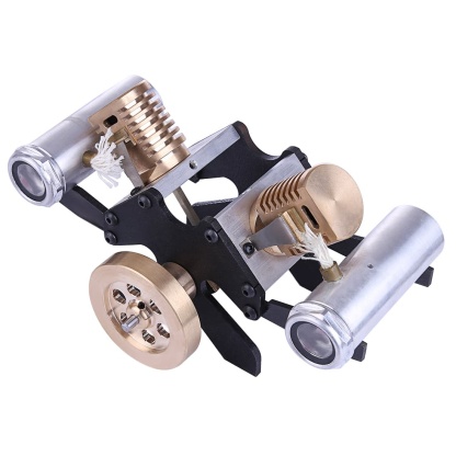 V-Twin Vacuum Engine Model Double Cylinder Flame Licker Stirling Physics Toy