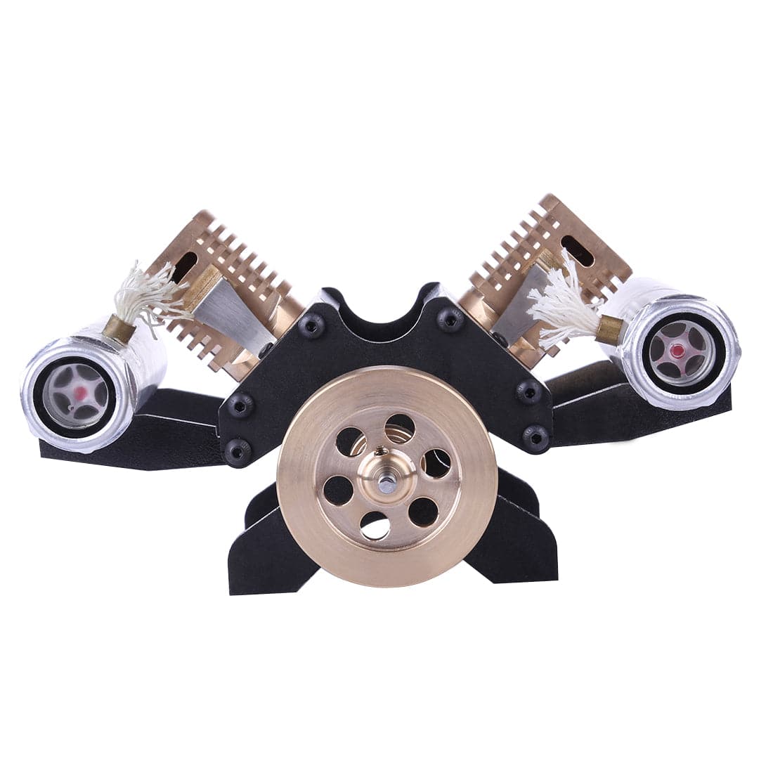 V-Twin Vacuum Engine Model Double Cylinder Flame Licker Stirling Physics Toy