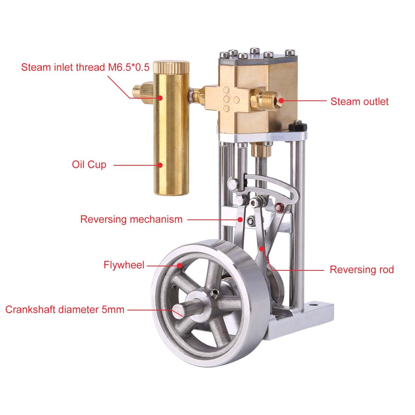 V1313 Mini Reversing Steam Engine Model Vertical Single Cylinder Physics Toy-helloworld7