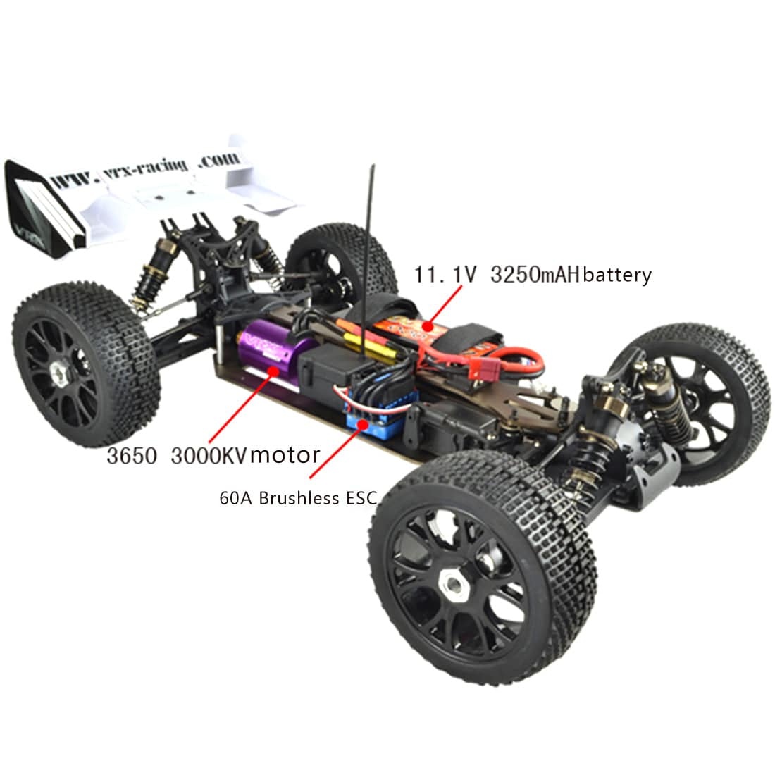 VRX RH816 Blast BX EBL 1/8 Scale 4WD Brushless Electric Off Road RC Buggy 3S LiPo RTR