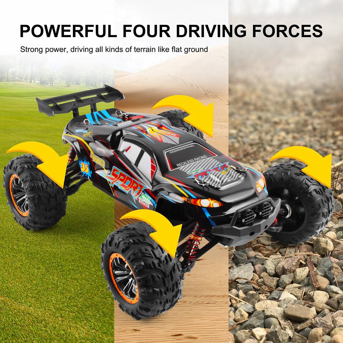 VXL Racing 1/10 Scale 4WD High Speed Off-Road RC Truck RTR All-Terrain Car for Beginners