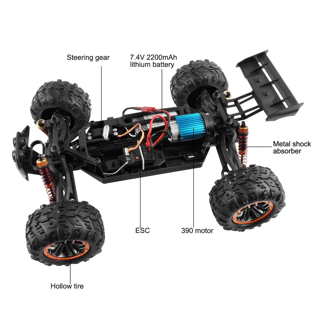 VXL Racing 1/10 Scale 4WD High Speed Off-Road RC Truck RTR All-Terrain Car for Beginners