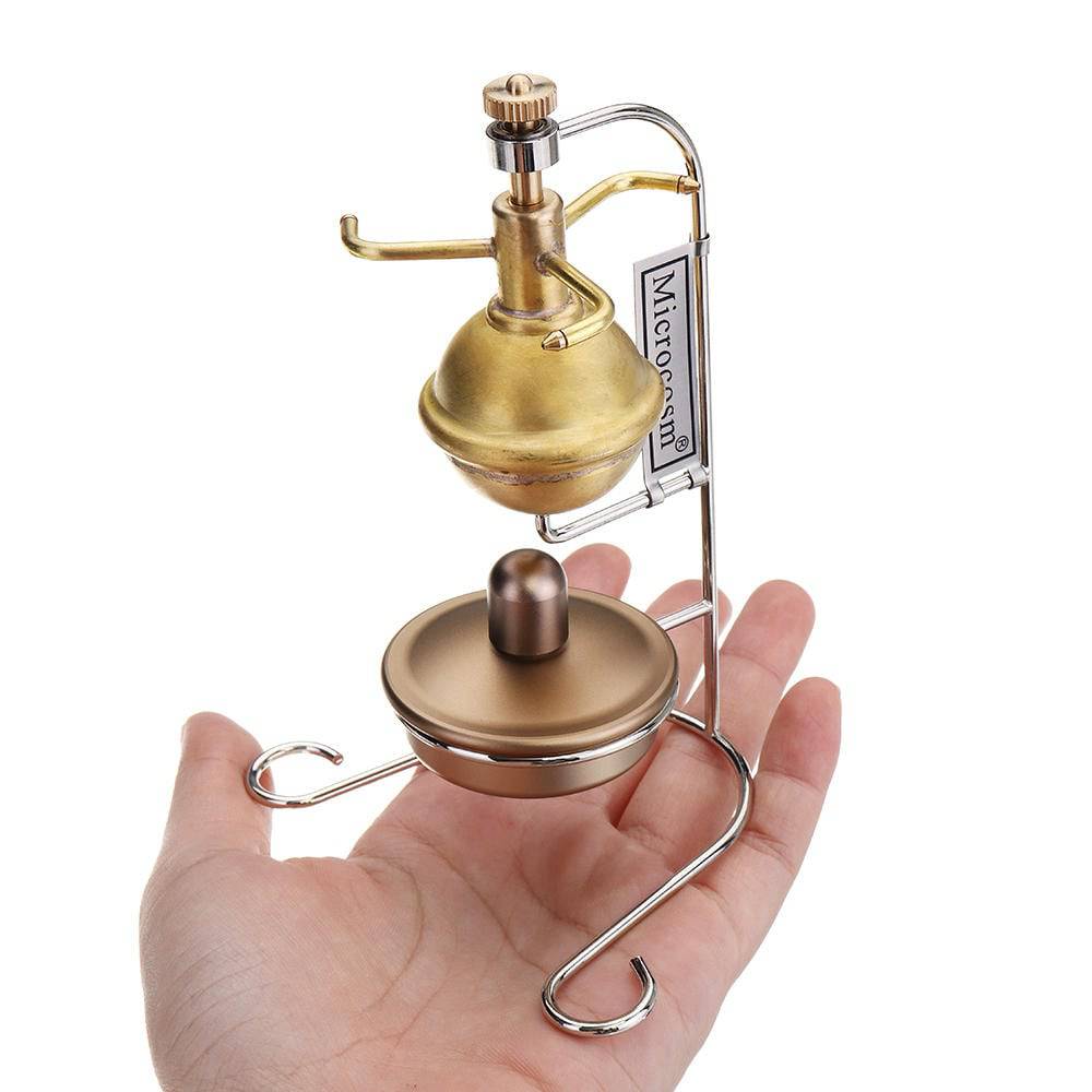 Vertical Pure Copper Mini Steam Engine Model with Boiler Physics Gift