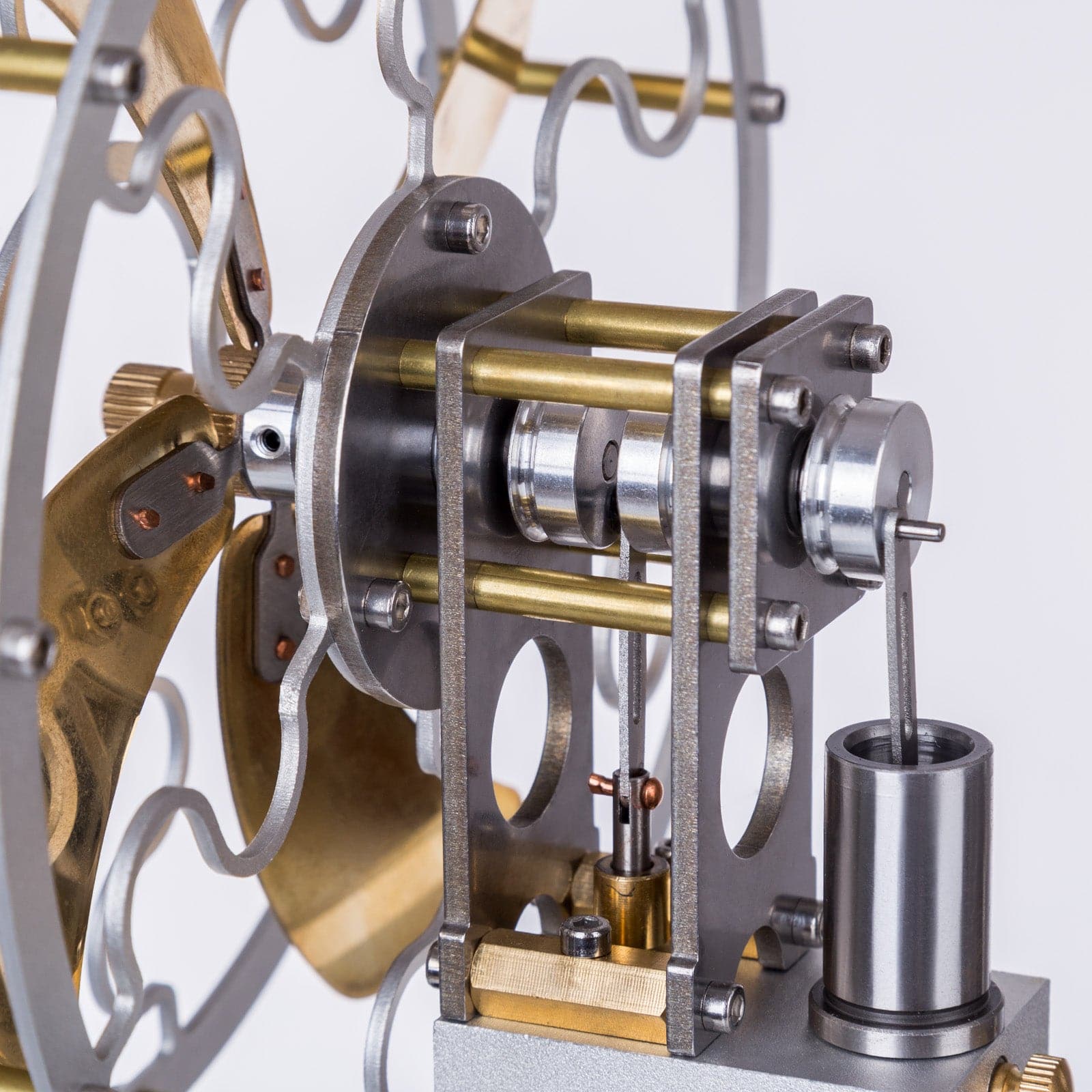 Vintage 4 Blade Stirling Engine Fan Heat Powered Stove Top Model Metal Physics Decor