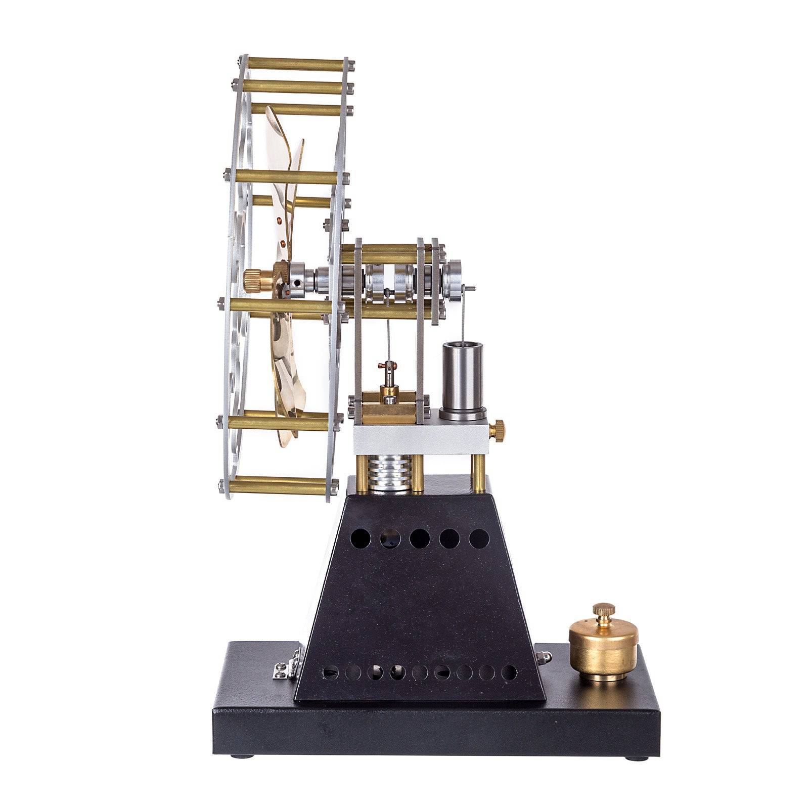 Vintage 4 Blade Stirling Engine Fan Heat Powered Stove Top Model Metal Physics Decor