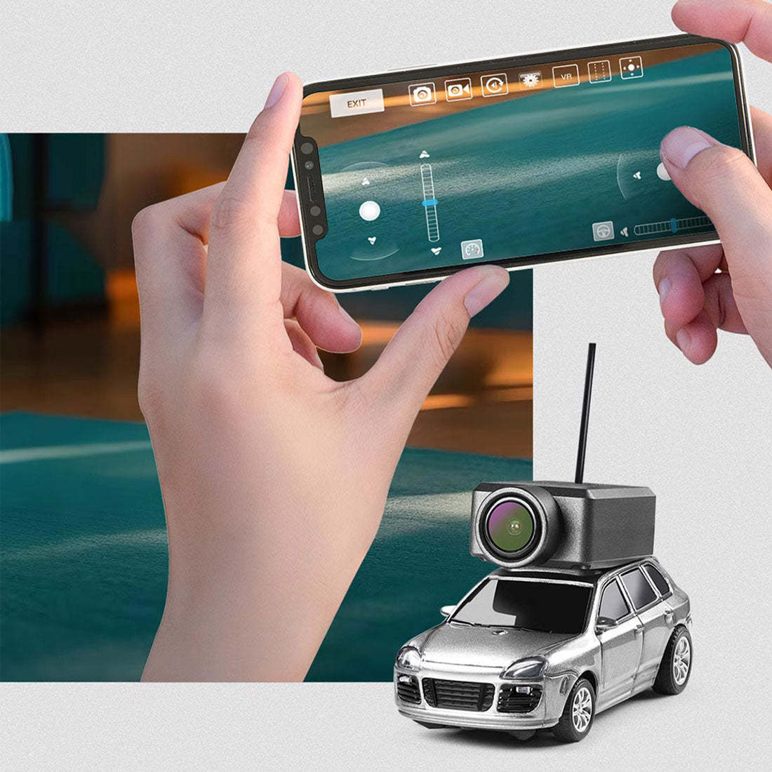 WL 1/64 Scale FPV Micro RC Car with HD Camera & App Control - Real-Time Video Racing