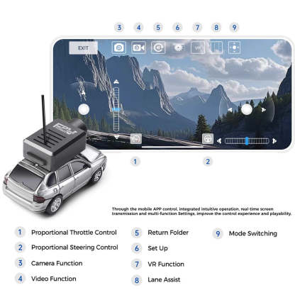 WL 1/64 Scale FPV Micro RC Car with HD Camera & App Control - Real-Time Video Racing
