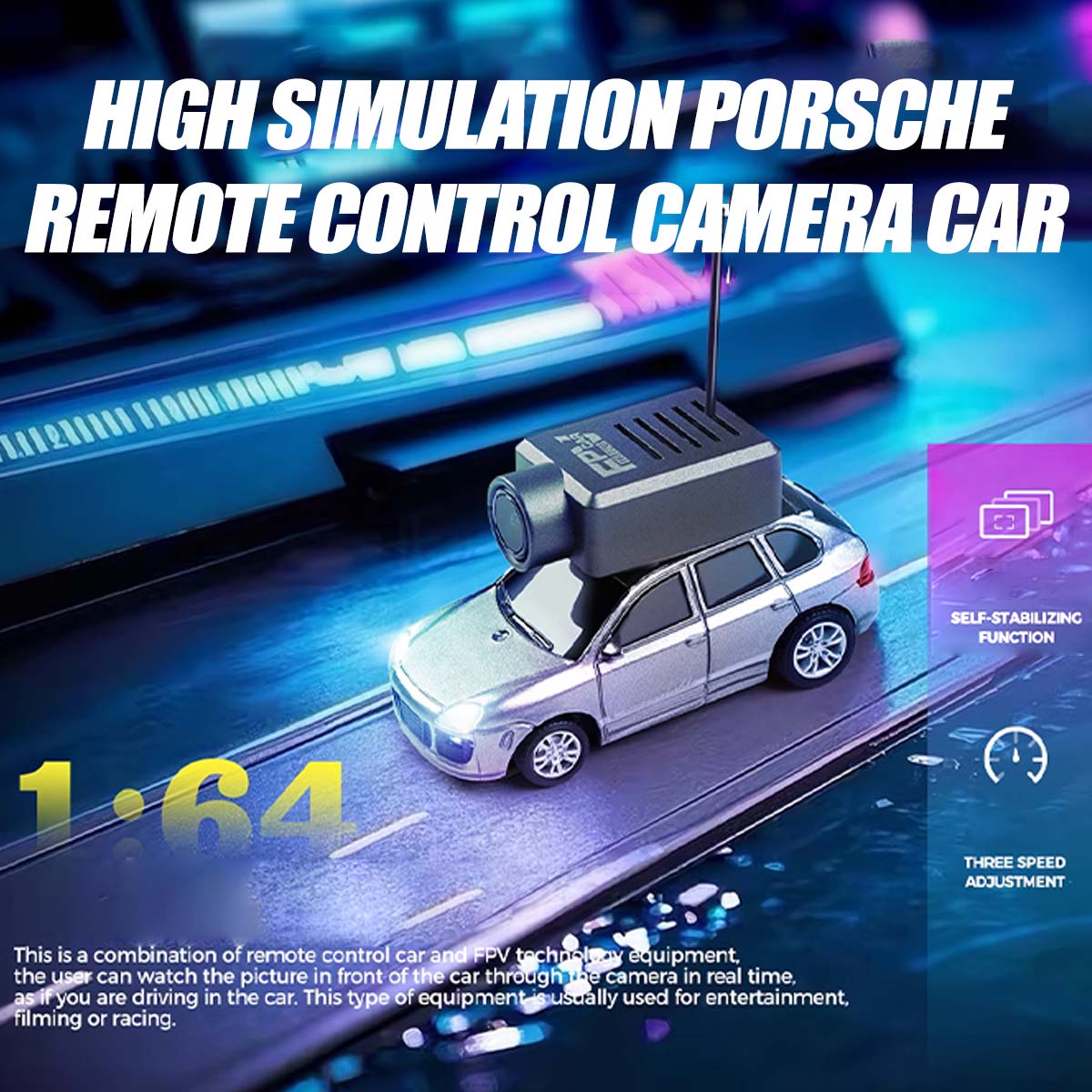 WL 1/64 Scale FPV Micro RC Car with HD Camera & App Control - Real-Time Video Racing