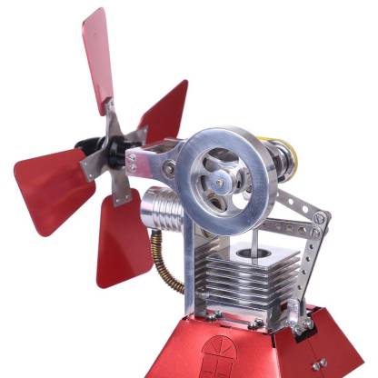 Windmill Cabin Stirling Engine Model Creative External Combustion Fan Gift
