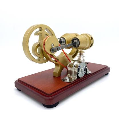 Y-Shape Retro Stirling Engine Generator Model with LED Lights Science Gift-helloworld7