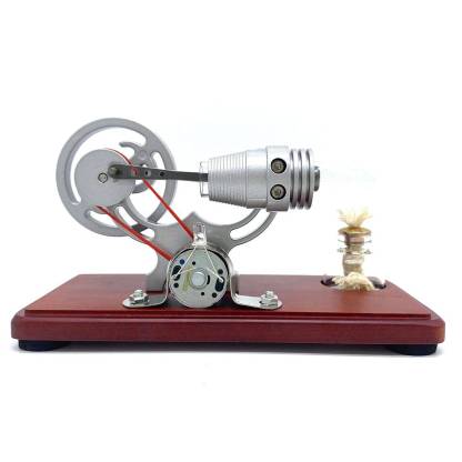Y-Shape Retro Stirling Engine Generator Model with LED Lights Science Gift-helloworld7
