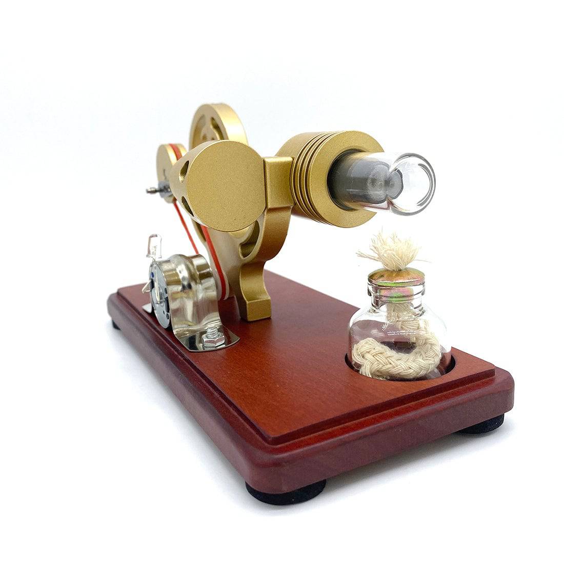 Y-Shape Retro Stirling Engine Generator Model with LED Lights Science Gift-helloworld7