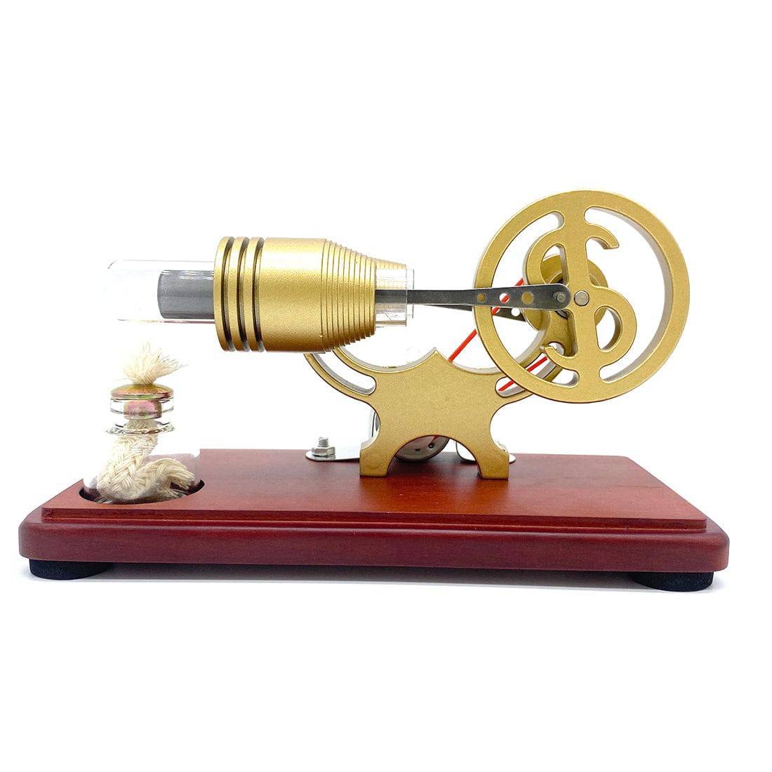 Y-Shape Retro Stirling Engine Generator Model with LED Lights Science Gift-helloworld7