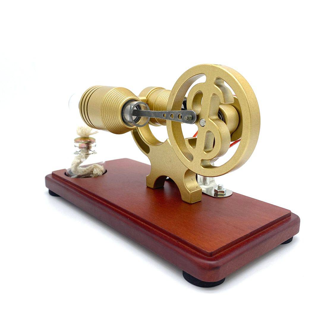 Y-Shape Retro Stirling Engine Generator Model with LED Lights Science Gift-helloworld7