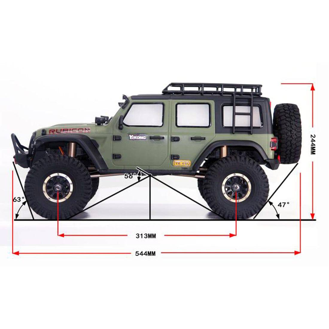 YIKONG YK 4102PRO 1/10 Scale 4WD 6CH RC Crawler with Diff Locks & 2-Speed Gearbox Blue