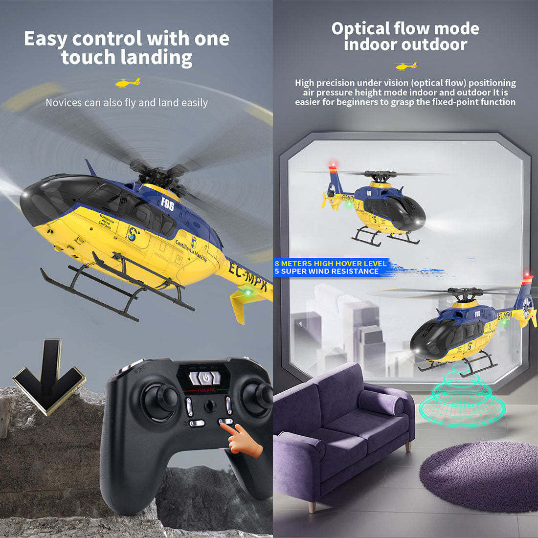 YU XIANG EC-135 1/36 Scale 6CH Direct Drive Brushless RC Helicopter RTF 3D/6G