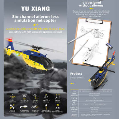 YU XIANG EC-135 1/36 Scale 6CH Direct Drive Brushless RC Helicopter RTF 3D/6G