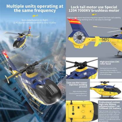 YU XIANG EC-135 1/36 Scale 6CH Direct Drive Brushless RC Helicopter RTF 3D/6G