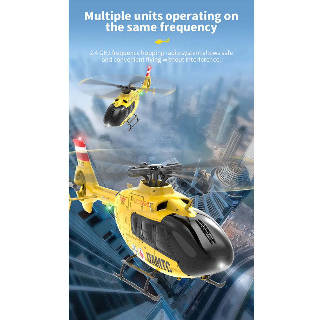 YU XIANG F06 1/36 Scale EC-135 6CH Direct Drive Brushless RC Helicopter RTF Optical Flow