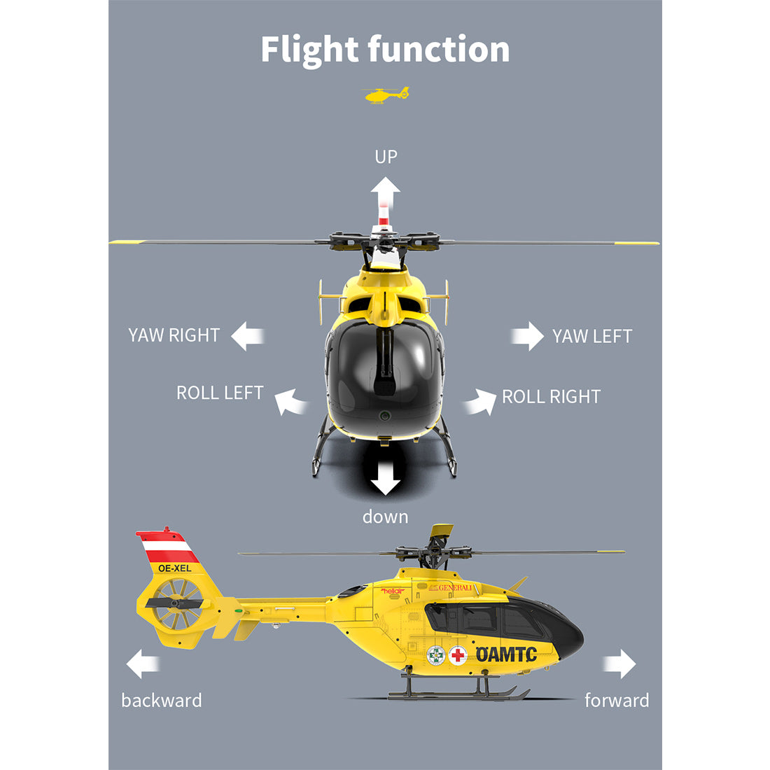 YU XIANG F06 1/36 Scale EC-135 6CH Direct Drive Brushless RC Helicopter RTF Optical Flow