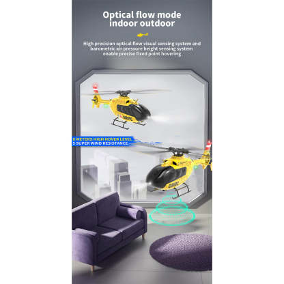 YU XIANG F06 1/36 Scale EC-135 6CH Direct Drive Brushless RC Helicopter RTF Optical Flow