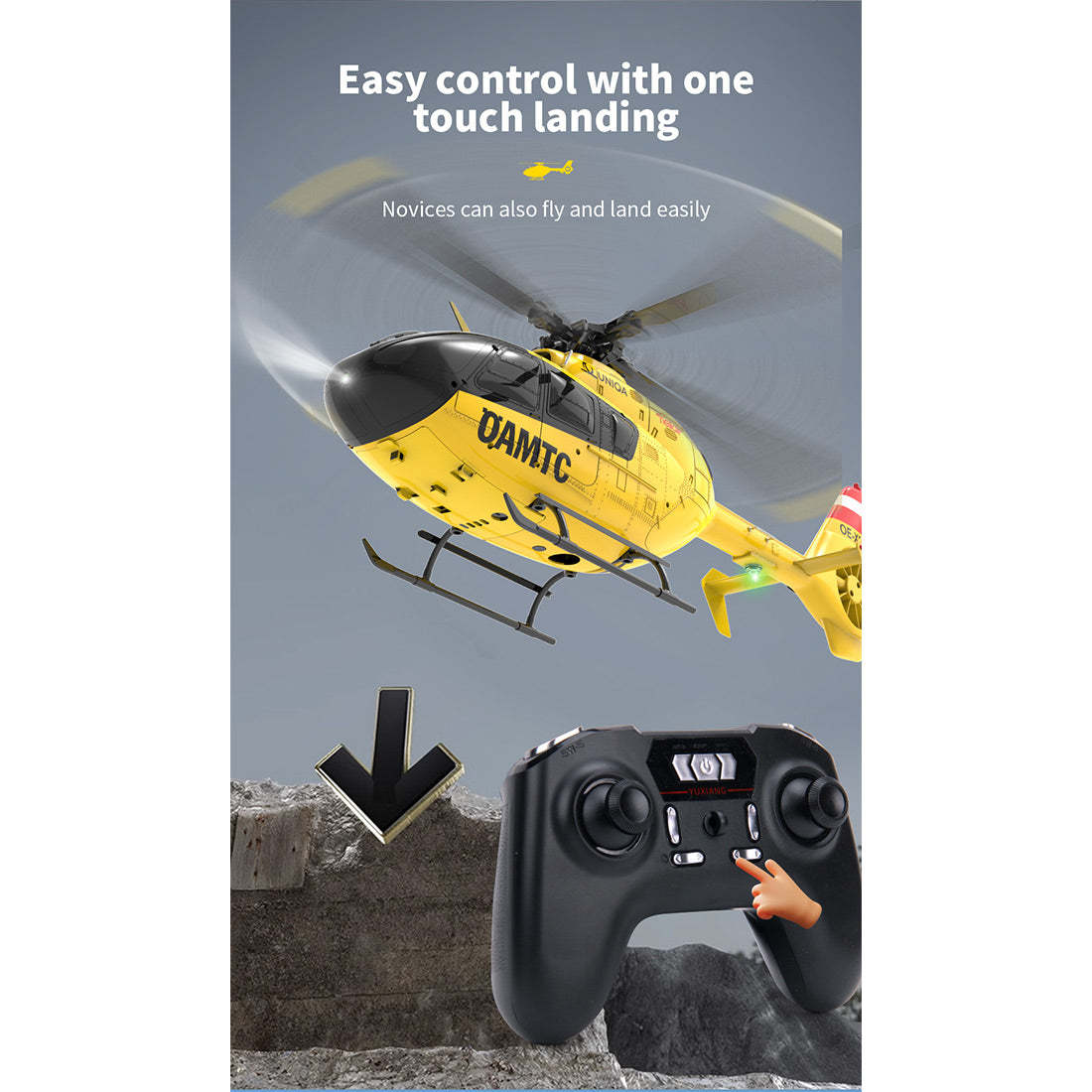 YU XIANG F06 1/36 Scale EC-135 6CH Direct Drive Brushless RC Helicopter RTF Optical Flow