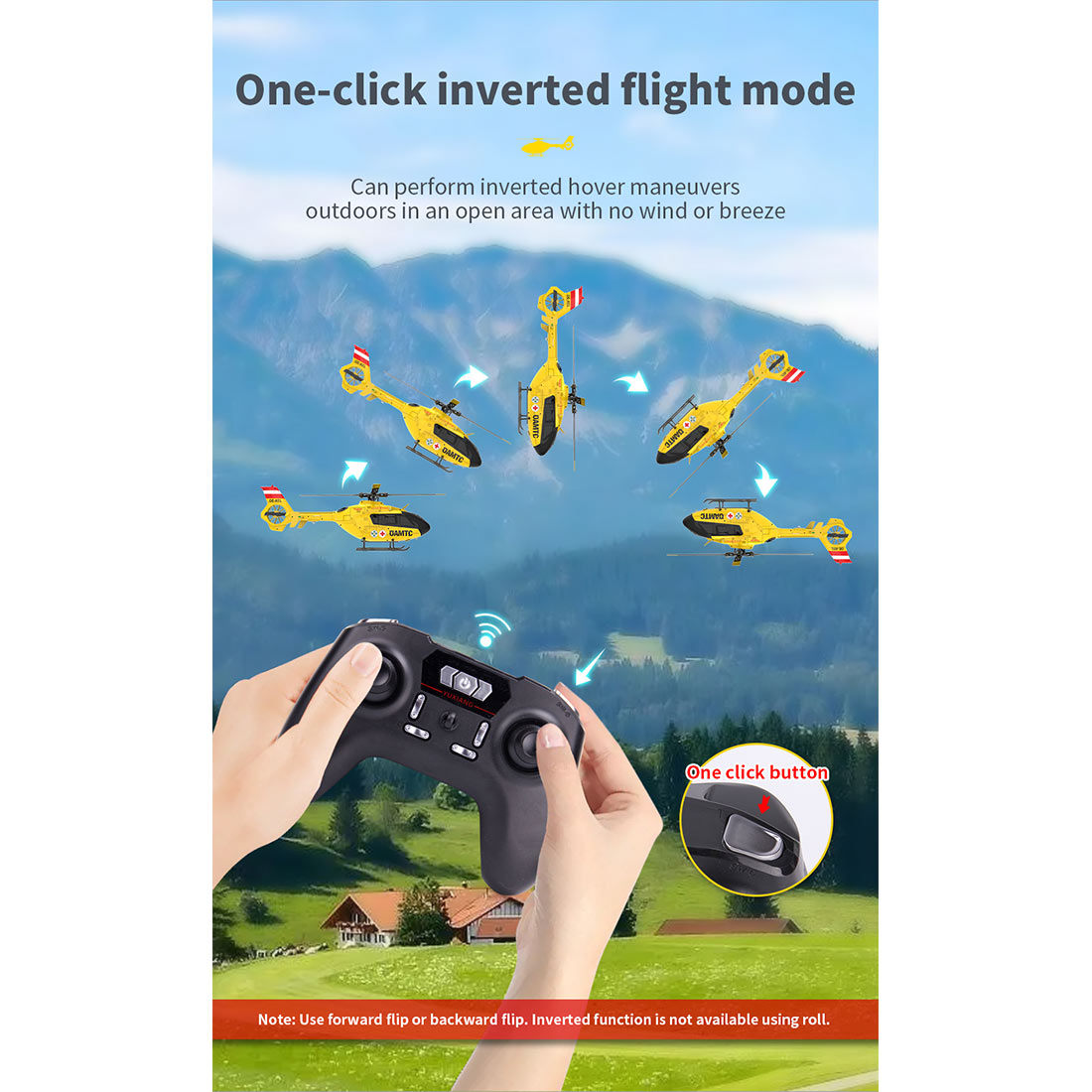 YU XIANG F06 1/36 Scale EC-135 6CH Direct Drive Brushless RC Helicopter RTF Optical Flow