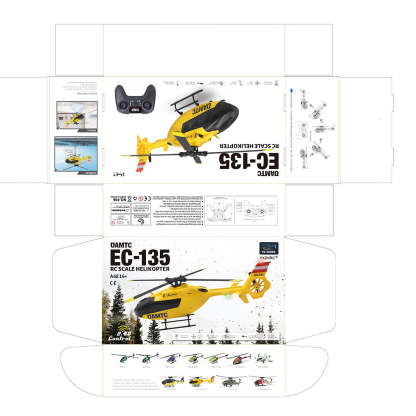YU XIANG F06 1/36 Scale EC-135 6CH Direct Drive Brushless RC Helicopter RTF Optical Flow